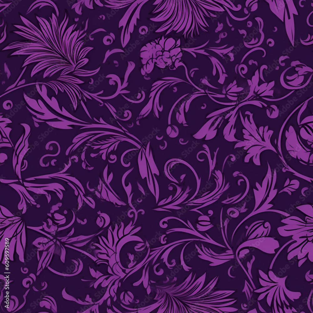 Floral pattern. Seamless pattern with decorative flowers and plants. AI generated Floral pattern. Seamless pattern with decorative flowers and plants. AI generated