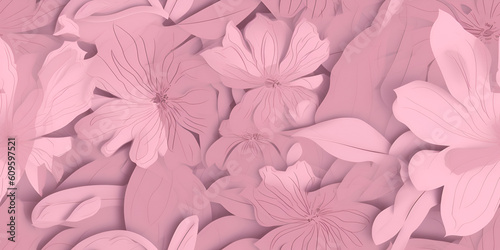 Floral pattern. Seamless pattern with decorative flowers and plants. AI generated