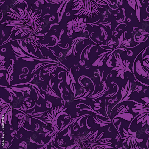 Floral pattern. Seamless pattern with decorative flowers and plants. AI generated