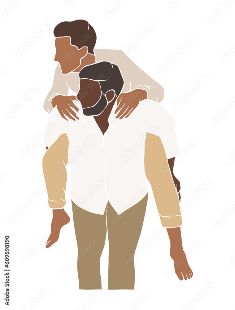 Abstract gay couple illustrations. Vector illustration.
