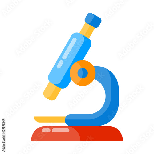 Flat design of microscope for medical and healthcare. Illustration for websites, landing pages, mobile applications, posters and banners. Trendy flat vector illustration icon