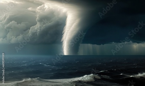 Ferocious storms create massive waves in the ocean. Creating using generative AI tools