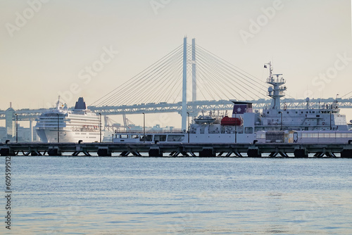 晴れ渡った朝の横浜港（神奈川県横浜市） © WAWA