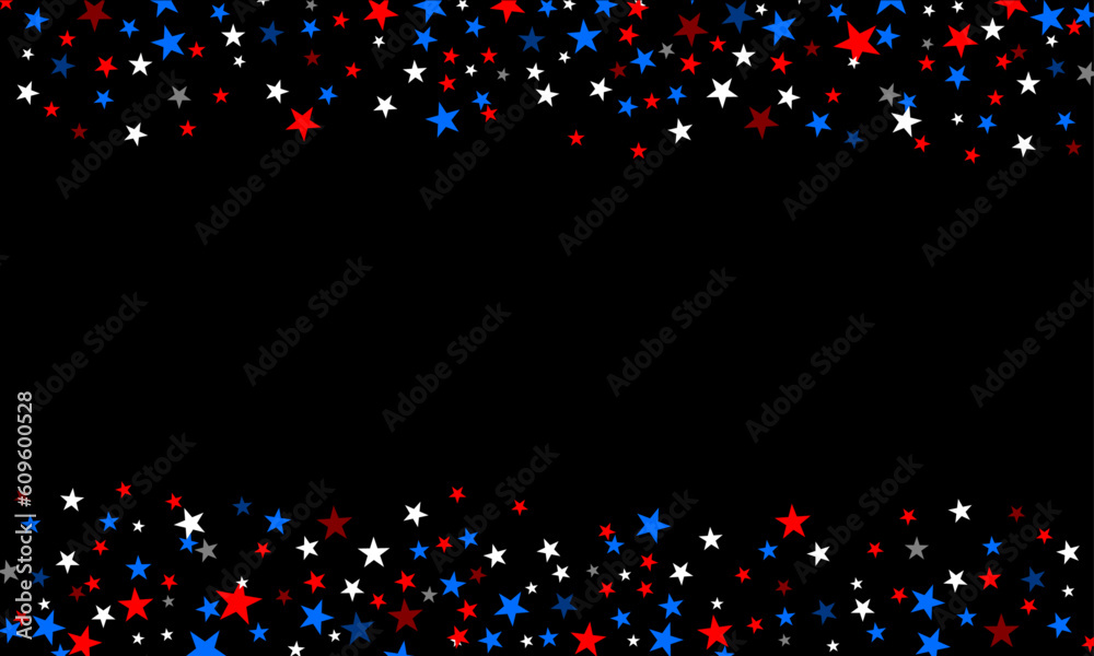 falling stars 4th of july border background red blue white falling particules wallpaper isolated