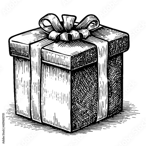 gift box vector sketch, present box