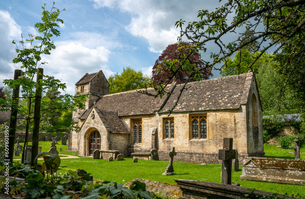 St Margaret's Church, Bagendon, in the Cotswold district of Gloucestershire, England, United Kingdom St Margaret's Church, Bagendon, in the Cotswold district of Gloucestershire, England, United Kingdom