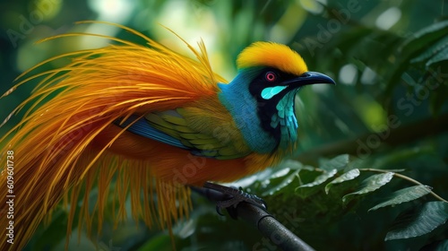 close up portrait of a Superb Bird-of-Paradise in nature © Photo And Art Panda