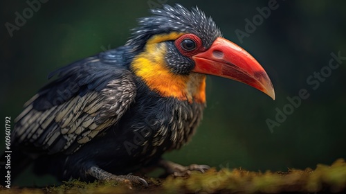 close up portrait of a Toucan Barbet in nature