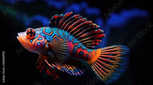 Mandarin Fish Synchiropus splendidus in nature