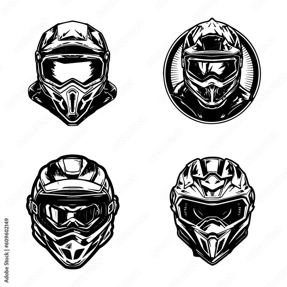 custom made wallpaper toronto digitalMotocross helmet logo design illustration 
