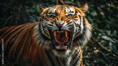 roaring tiger in the jungle