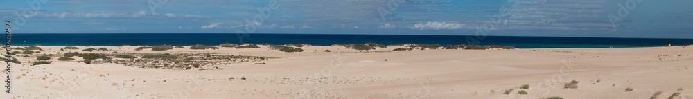 Las Dunas de Corralejo, (Corralejo Dunes), a stunning white sand beach on Fuerteventura Island, Canary Islands, Spain