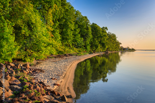 Fototapeta Naklejka Na Ścianę i Meble -  Beautiful landscape of the Baltic Sea in Rzucewo at sunrise, Poland