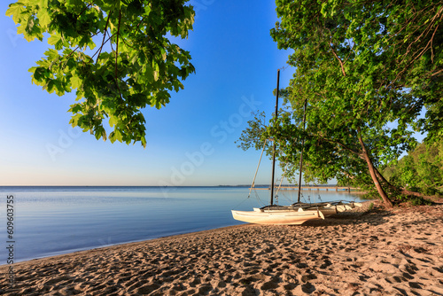 Fototapeta Naklejka Na Ścianę i Meble -  Beautiful landscape of the Baltic Sea in Rzucewo at sunrise, Poland