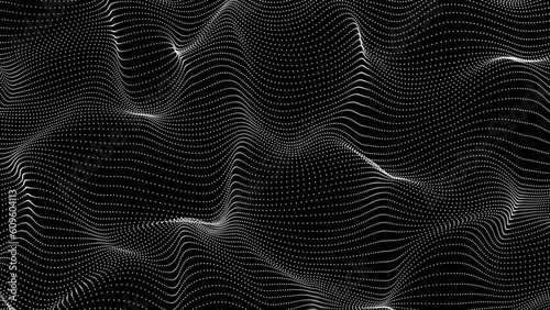Wallpaper Mural  Abstract digital particle white wave and moving black background 4k video animation. 
 Torontodigital.ca