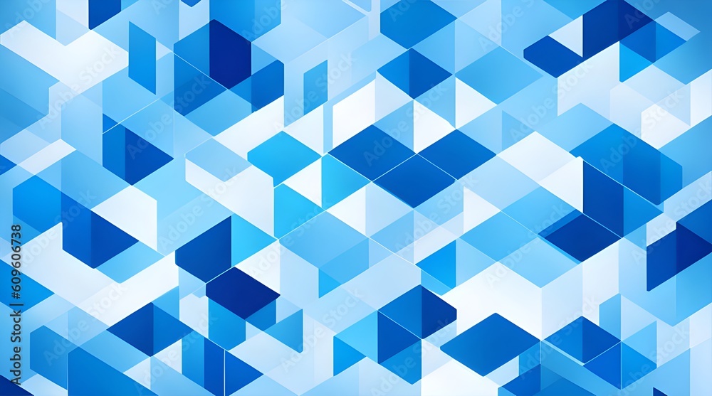 illustration of abstract blue geometric squares background. Generative AI illustration of abstract blue geometric squares background. Generative AI