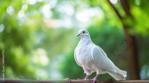 Closeup of Clean White Dove. Symbolizes Purity, Peace, Cleanliness, Innocence, and The Holy Spirit.
