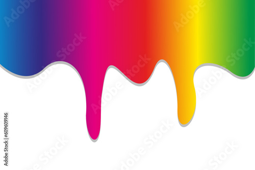 Paint flows down on a white background. Vector illustration