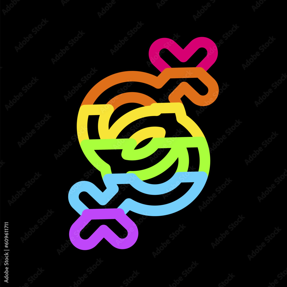 Neon Rainbow Women Lesbian Pride Party Icon Neon Rainbow Women Lesbian Pride Party Icon