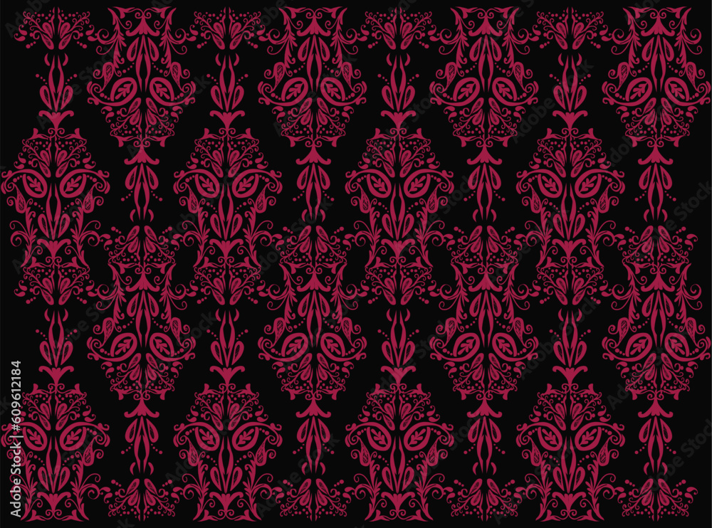 symmetrical magenta abstract decorated design
