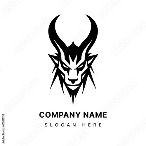 Harness the power of symbolism with a striking Baphomet head illustration logo design. Bold, mysterious, and evocative for a captivating brand. Generative AI