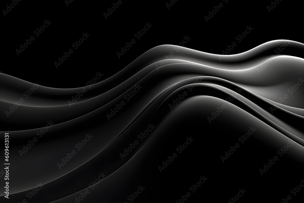 Obraz premium Abstract background with smooth wavy lines in black and white colors