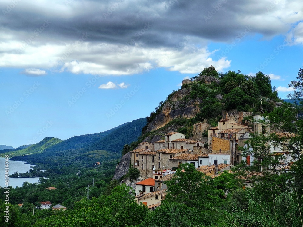 view of the town of Pietraferrazzana in Abruzzo