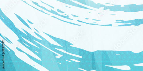 麻の葉模様 ブルーのグラデーション背景イラスト