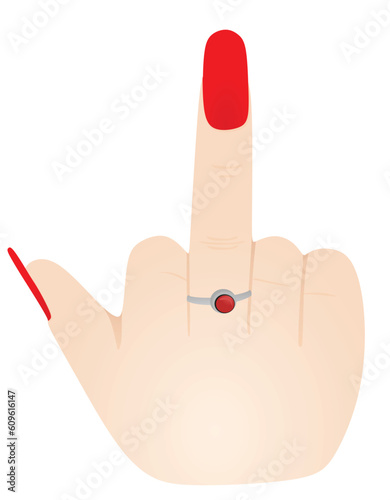Middle finger icon. vector illustration