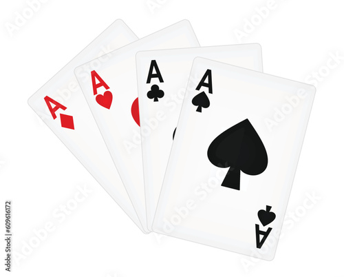 Four aces cards. vector illustration