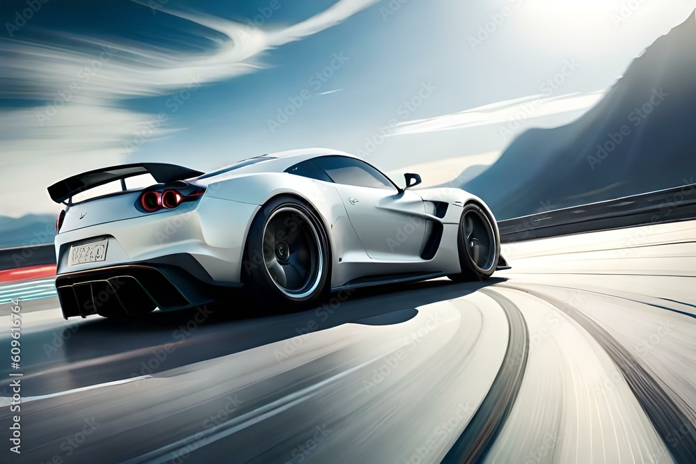 Sport car on the road, car driving on highway, car driving on the road Sport car on the road, car driving on highway, car driving on the road
