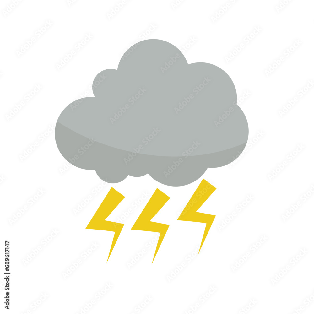 Flat design thundercloud icon. Vector. Flat design thundercloud icon. Vector.