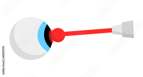 LASIK surgery icon. Eye ball and laser. Vector.