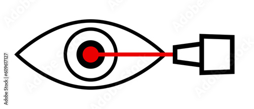 Simple LASIK icon. Eye surgery. Vector.