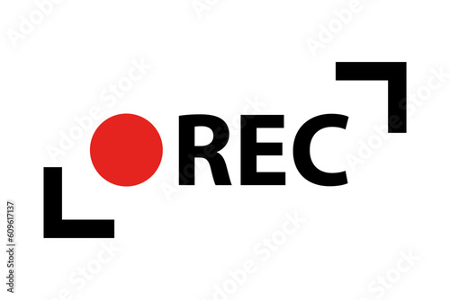 Flat design REC icon. Vector.