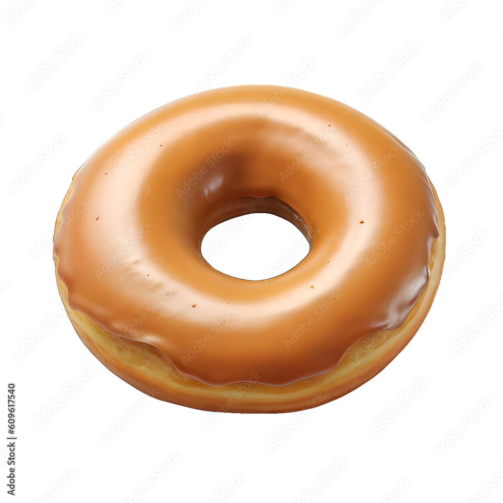 isolated donut with colorful icing created with generative AI