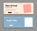 Fashion sale social media web banner template. Super sale cover banner design. Vector illustration