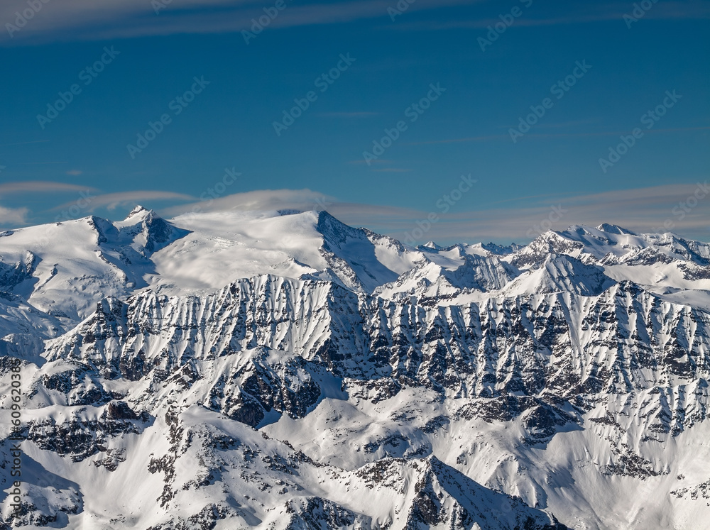 zimowy krajobraz alpejska panorama