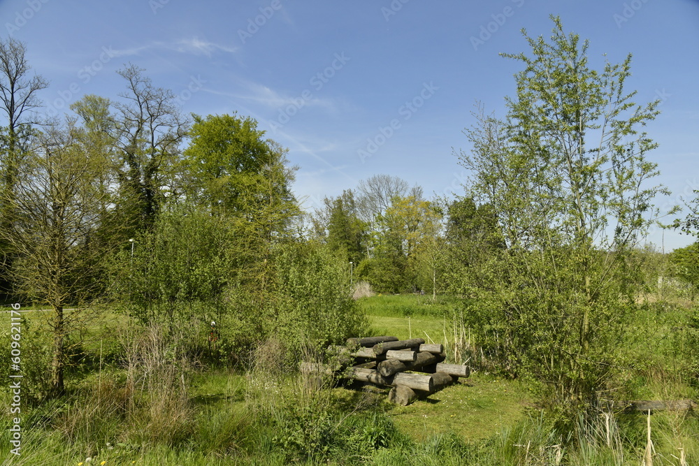 Partie du parc avec des parcours pour le vélocross dans un cadre idyllique au domaine provincial de Kessel-Lo 