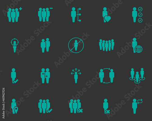set of people icons, person, group, member,