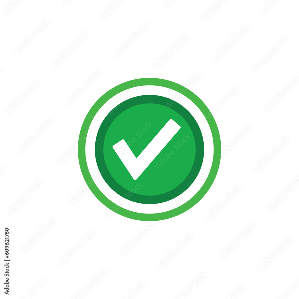 Check mark green line icons. Vector illustration. - Vector Check mark green line icons. Vector illustration. - Vector