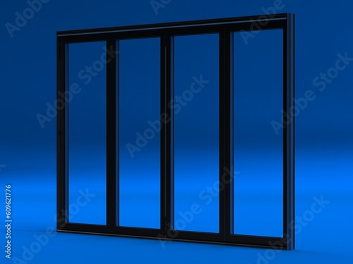 Aluminium Bifold Door 4 Panels 3D model