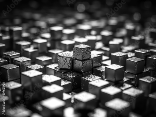 Futuristic cubes background Abstract geometric mosaic grid Square tiles pattern Generative AI technology