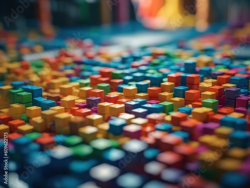 Wallpaper Mural Futuristic plastic cubes background Abstract geometric mosaic grid Square tiles pattern Generative AI technology Torontodigital.ca