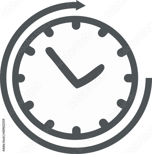 Long term icon. clock sign. vector illustration on white background.