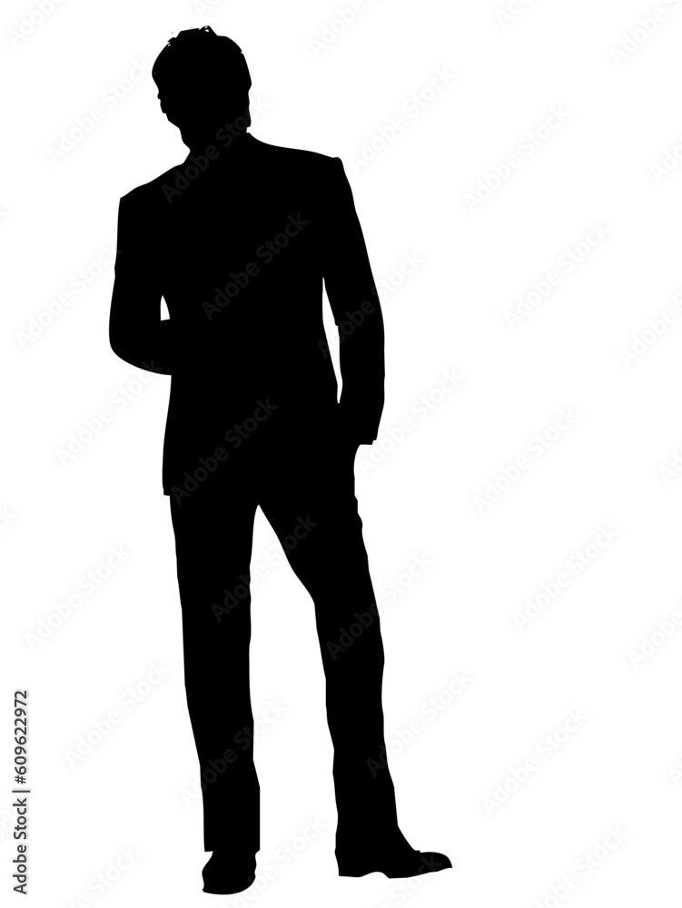 man standing front black silhouette