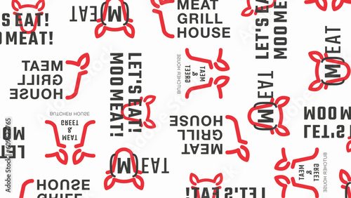 Typographic vector butchery design for background.