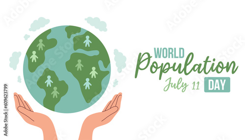 World Population Day Vector Illustration for Greeting card, poster and banner.