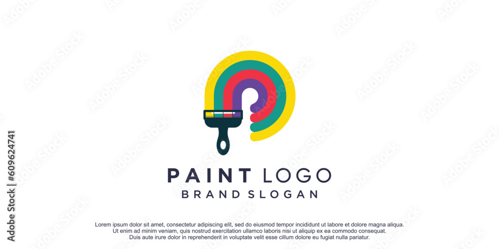 Paint logo design vector icon with creative unique idea