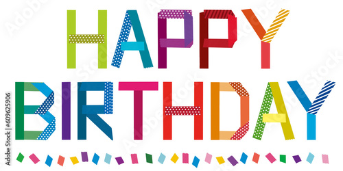 Canvas Print カラフルなHAPPY BIRTHDAYの文字